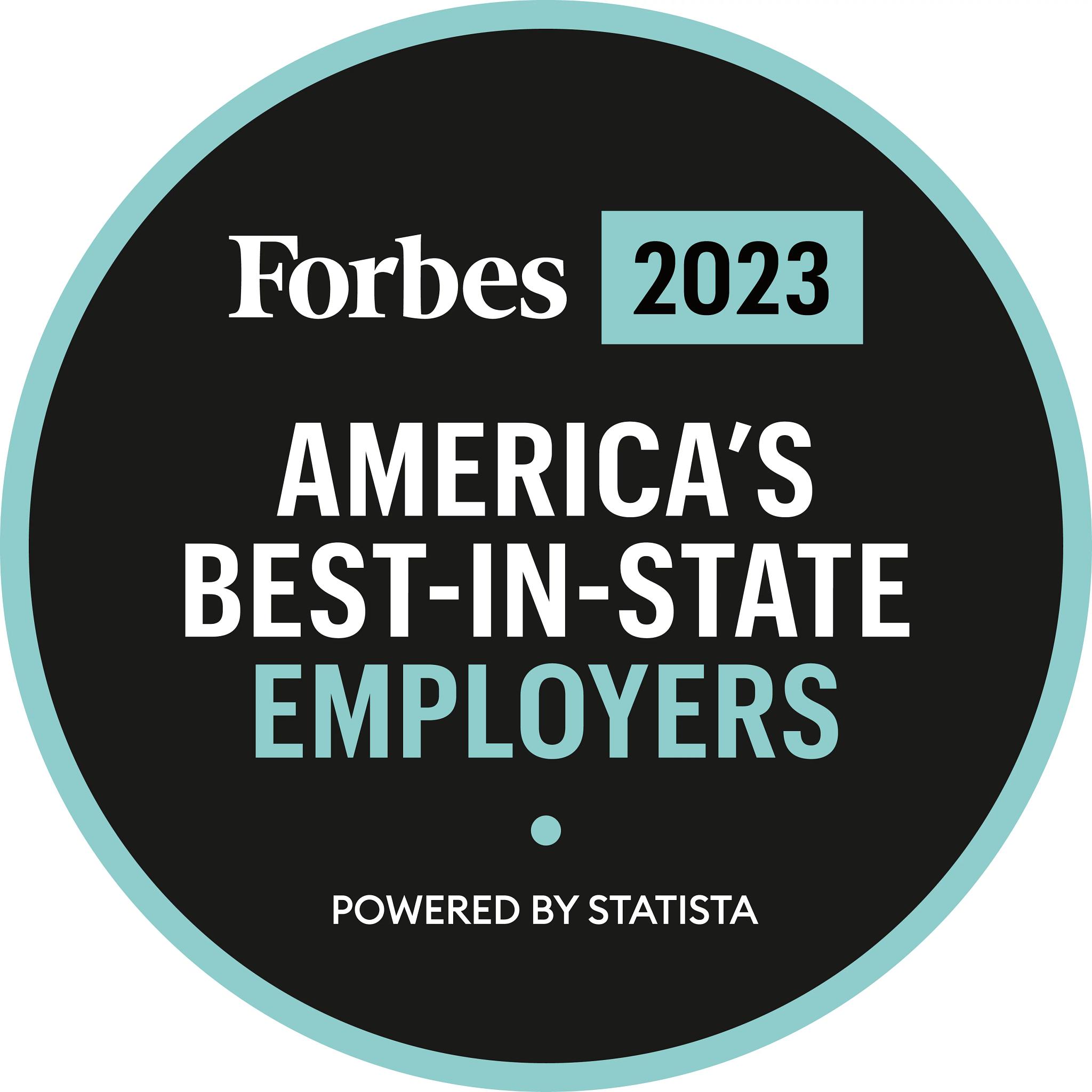Forbes 2023 Best in State Employer Badge